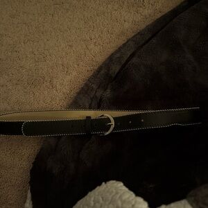 SHEIN Black Belt with Gold Buckle